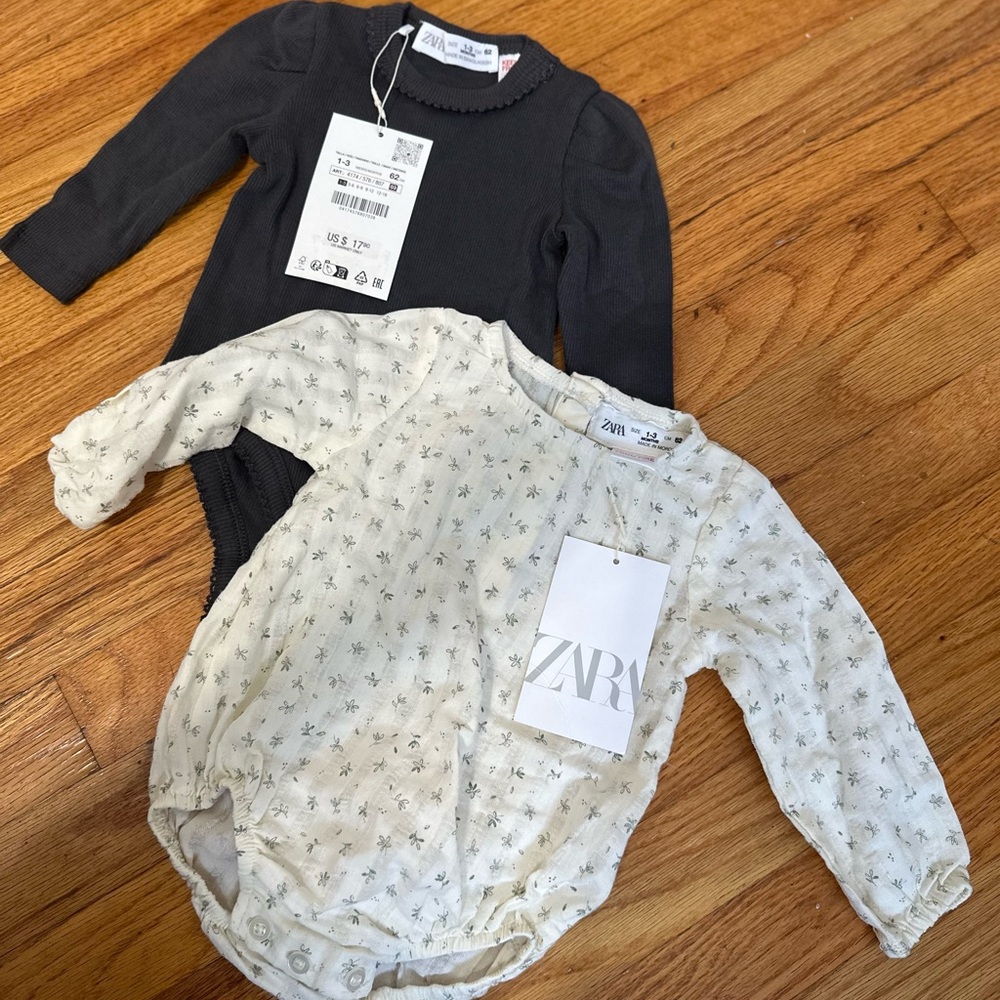 NWT: Zara girls bodysuits 0-3 months